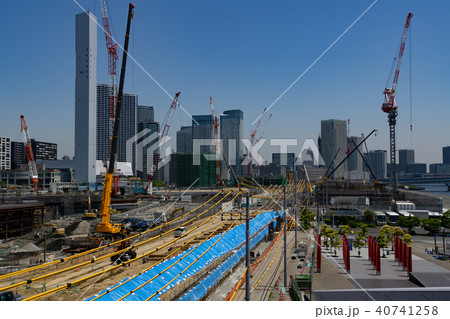 都市風景 東京 晴海フラッグ 2020東京五輪選手村 建設現場 2018年5月 都市風景 東京 晴海フラッグ 2020東京五輪選手村 建設現場 2018年5月 40741258