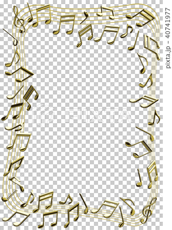ベクター イラスト 音楽イメージ 音符 ゴールド フレーム ベクター イラスト 音楽イメージ 音符 ゴールド フレーム 40741977