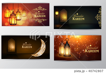 Ramadan Kareem greeting card banners set Ramadan Kareem greeting card banners set 40742807