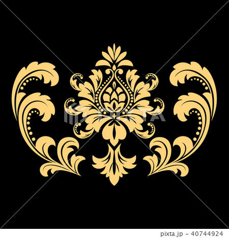 Golden vector pattern on a black background.  40744924