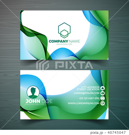 Vector modern business card design template with abstract backgound. Corporate identity illustration 40745047