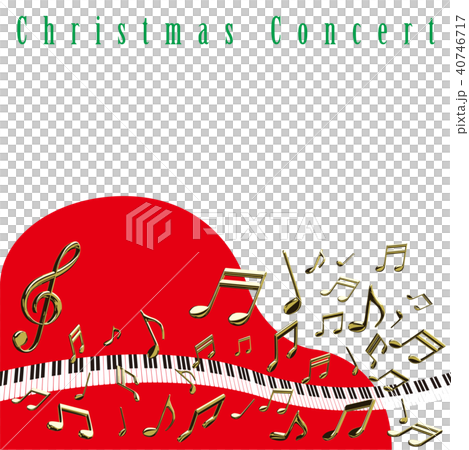 矢量圖聖誕鋼琴圖像金筆記鍵盤 40746717