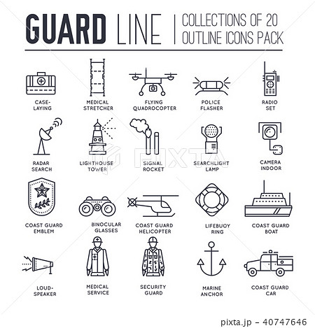 coast guard day illustration vector outline icon  40747646