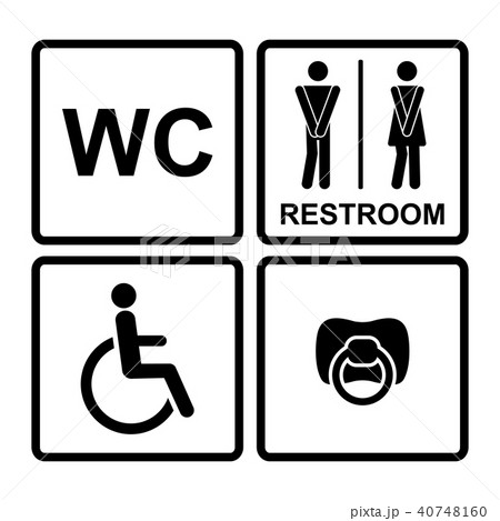 Vector restroom icons men,women, lady, man, baby s dummy,nipple, Vector restroom icons men,women, lady, man, baby s dummy,nipple, 40748160