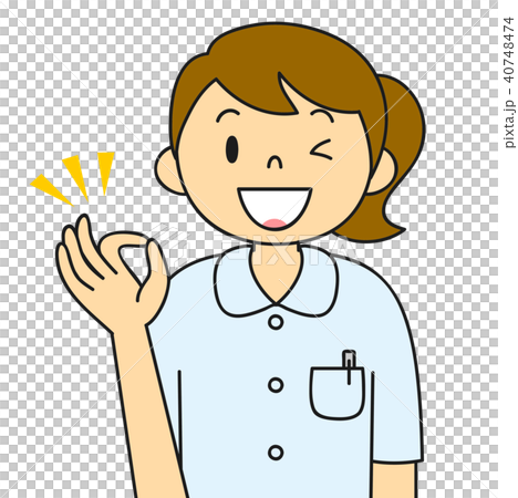 Female white coat nurse nurse variation OK pose - Stock Illustration ...