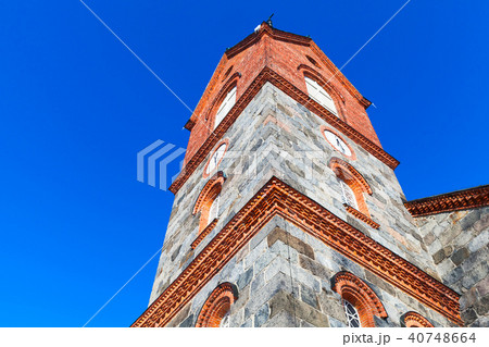 Juva Church under blue sky in summer day 40748664