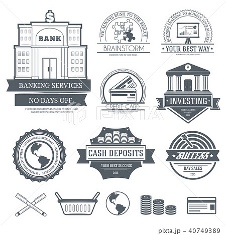 Business set label template of emblem element 40749389