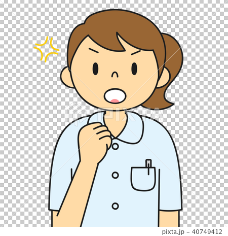 女性白色外套護士護士變異膽量姿勢拳頭 40749412