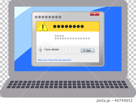 イラスト パソコン ノートパソコン エラー画面のイラスト素材