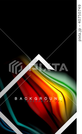 Liquid fluid colors holographic design with metallic style line shape 40750749