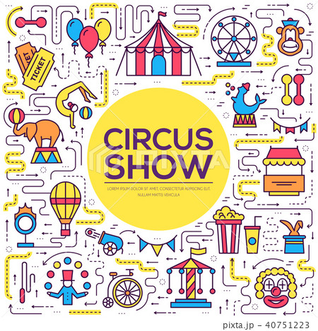 Premium quality circus outline icons infographic Premium quality circus outline icons infographic 40751223