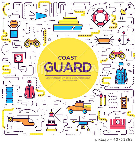 coast guard day illustration vector outline icon 40751865
