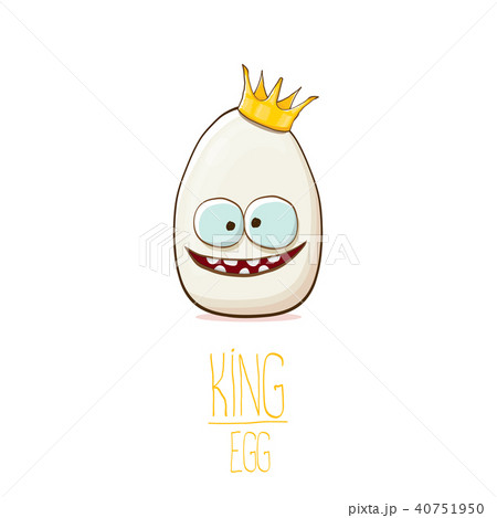 white egg king with crown cartoon characters isolated on white background. My name is egg vector 40751950