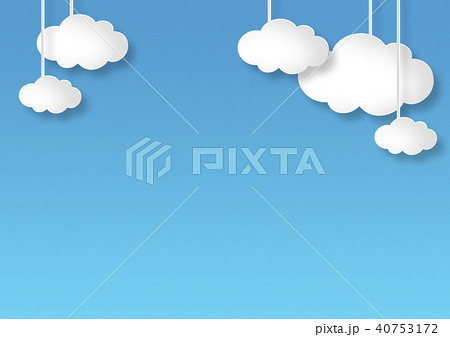 青空と吊り下げた雲 クラウドイメージのイラスト素材