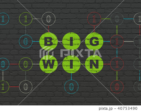 Business concept: Big Win on wall background Business concept: Big Win on wall background 40753490