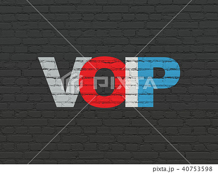 Web development concept: VOIP on wall background 40753598