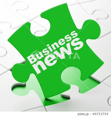 News concept: Business News on puzzle background 40753754