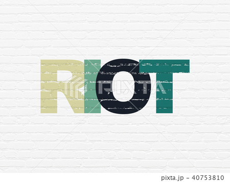 Political concept: Riot on wall background 40753810