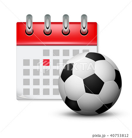 Sport calendar and soccer realistic foot ball. Sport calendar and soccer realistic foot ball. 40753812