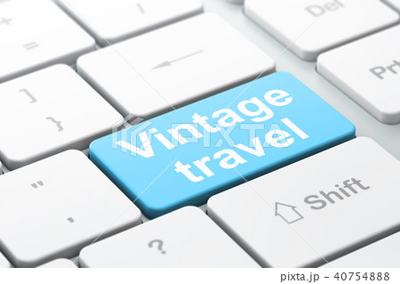 Travel concept: Vintage Travel on computer keyboard background 40754888