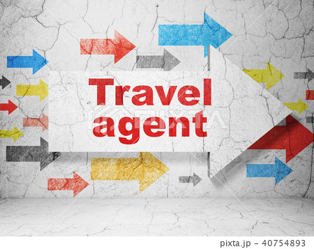 Tourism concept: arrow with Travel Agent on grunge wall background 40754893