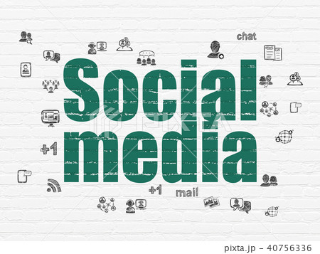 Social network concept: Social Media on wall background 40756336