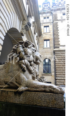 Ancient Sculpture sitting stone Lion leadership sy 40756873