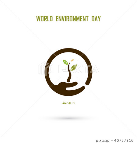 Human hand and tree icon.World Environment day Human hand and tree icon.World Environment day 40757316