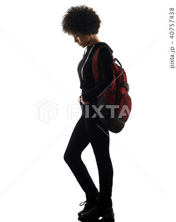young teenager girl woman standing sadness shadow silhouette iso 40757438