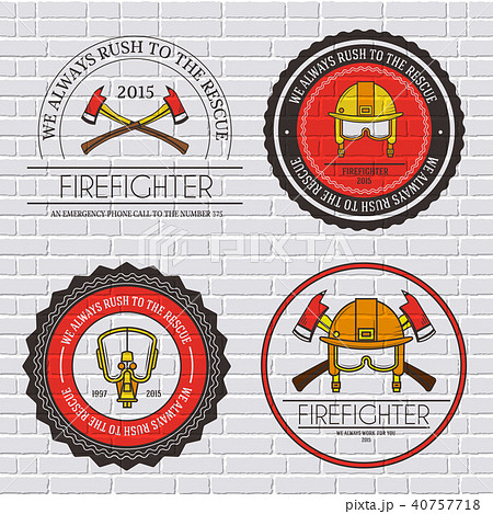 firefighter label template of emblem element firefighter label template of emblem element 40757718