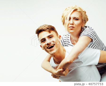 young pretty teenage couple, hipster guy with his girlfriend hap young pretty teenage couple, hipster guy with his girlfriend hap 40757733