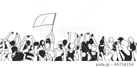 Students celebrating with flag vector art Students celebrating with flag vector art 40758334