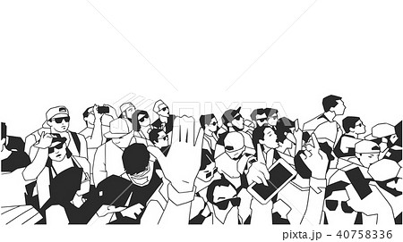 Young crowd of students at live event vector art 40758336