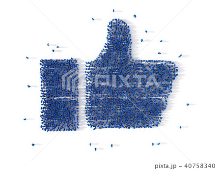 Large group of people forming a thumb up icon 40758340