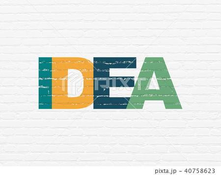 Advertising concept: Idea on wall background Advertising concept: Idea on wall background 40758623
