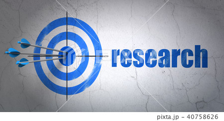 Marketing concept: target and Research on wall background Marketing concept: target and Research on wall background 40758626