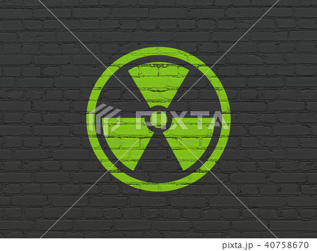 Science concept: Radiation on wall background 40758670