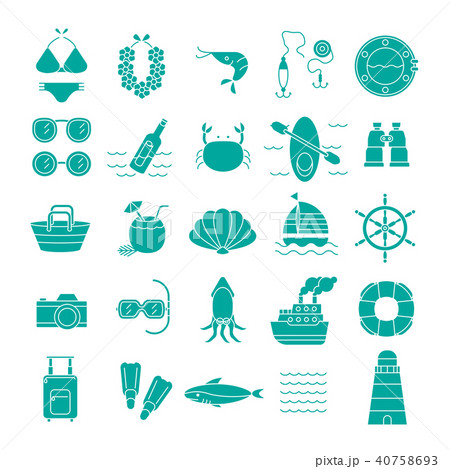 Summer Vacation Icon set,Travel symbol 40758693