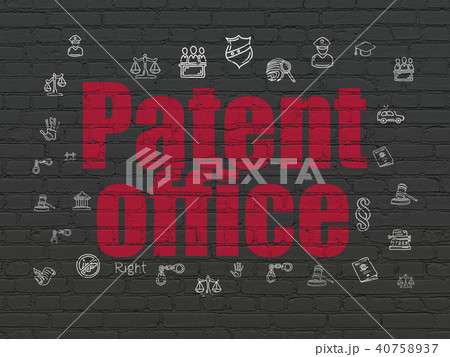 Law concept: Patent Office on wall background Law concept: Patent Office on wall background 40758937