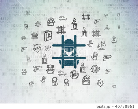 Law concept: Criminal on Digital Data Paper background 40758961