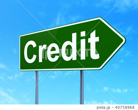 Currency concept: Credit on road sign background 40758968
