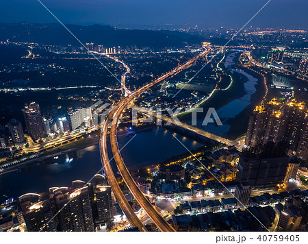 新北市の空撮夜景 新北市の空撮夜景 40759405