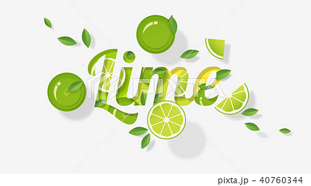 Word lime design in paper art style 40760344