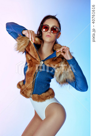 model in bodysuit and jacket model in bodysuit and jacket 40761616