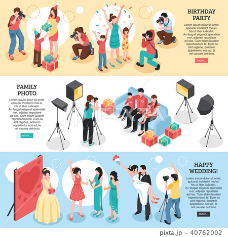 Professional Photographer Isometric Banners Professional Photographer Isometric Banners 40762002