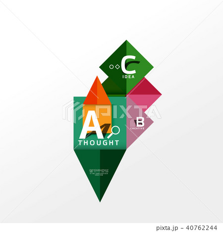 Geometric infographic banner, paper info diagram created with color shapes 40762244