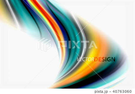 Rainbow color waves, vector blurred abstract background 40763060