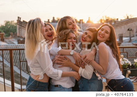 Beautiful Women Friends Having Fun At Bachelorette Party 40764135