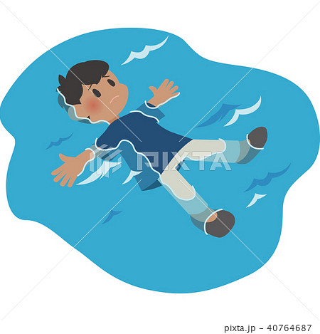水面に浮かぶ男性 40764687