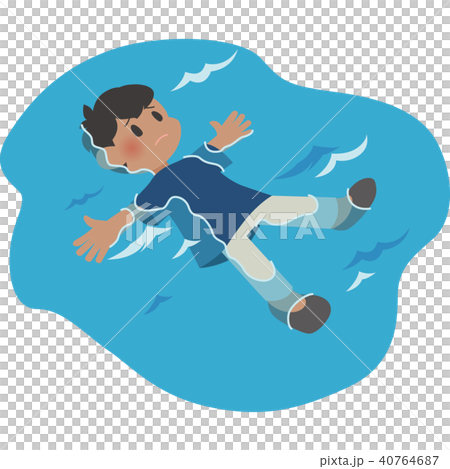 水面に浮かぶ男性 40764687